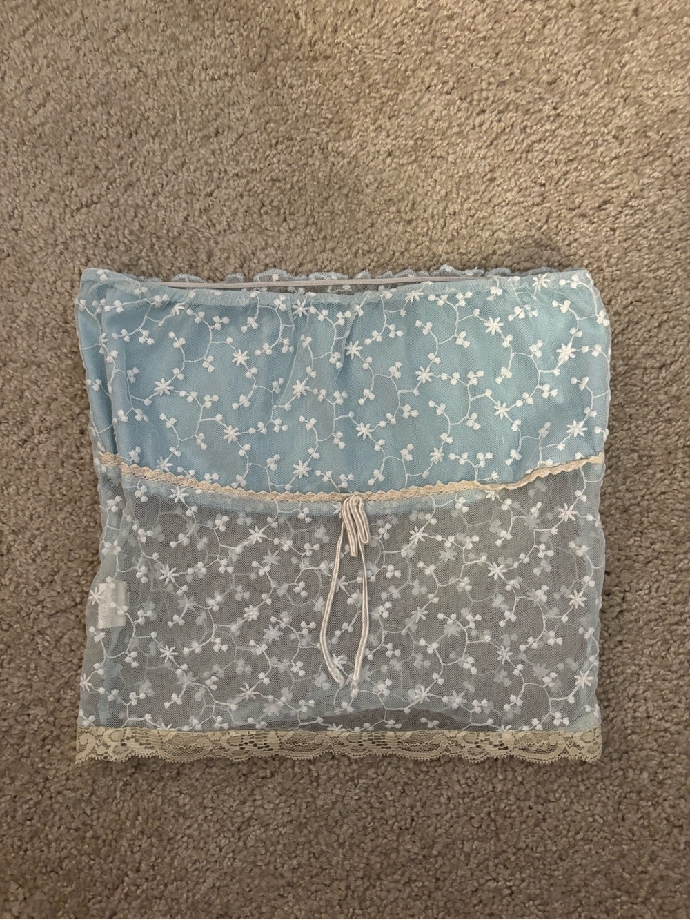 Light Blue Floral Lace tube top